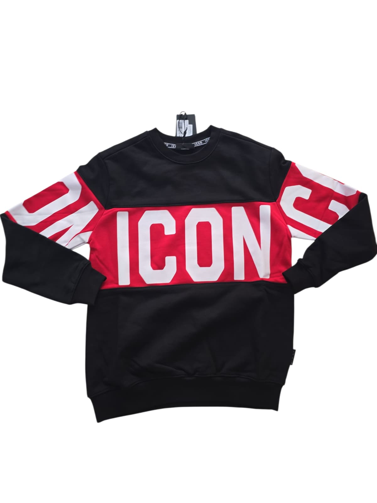 Felpa Icon Maxi logo girocollo cotone garzato