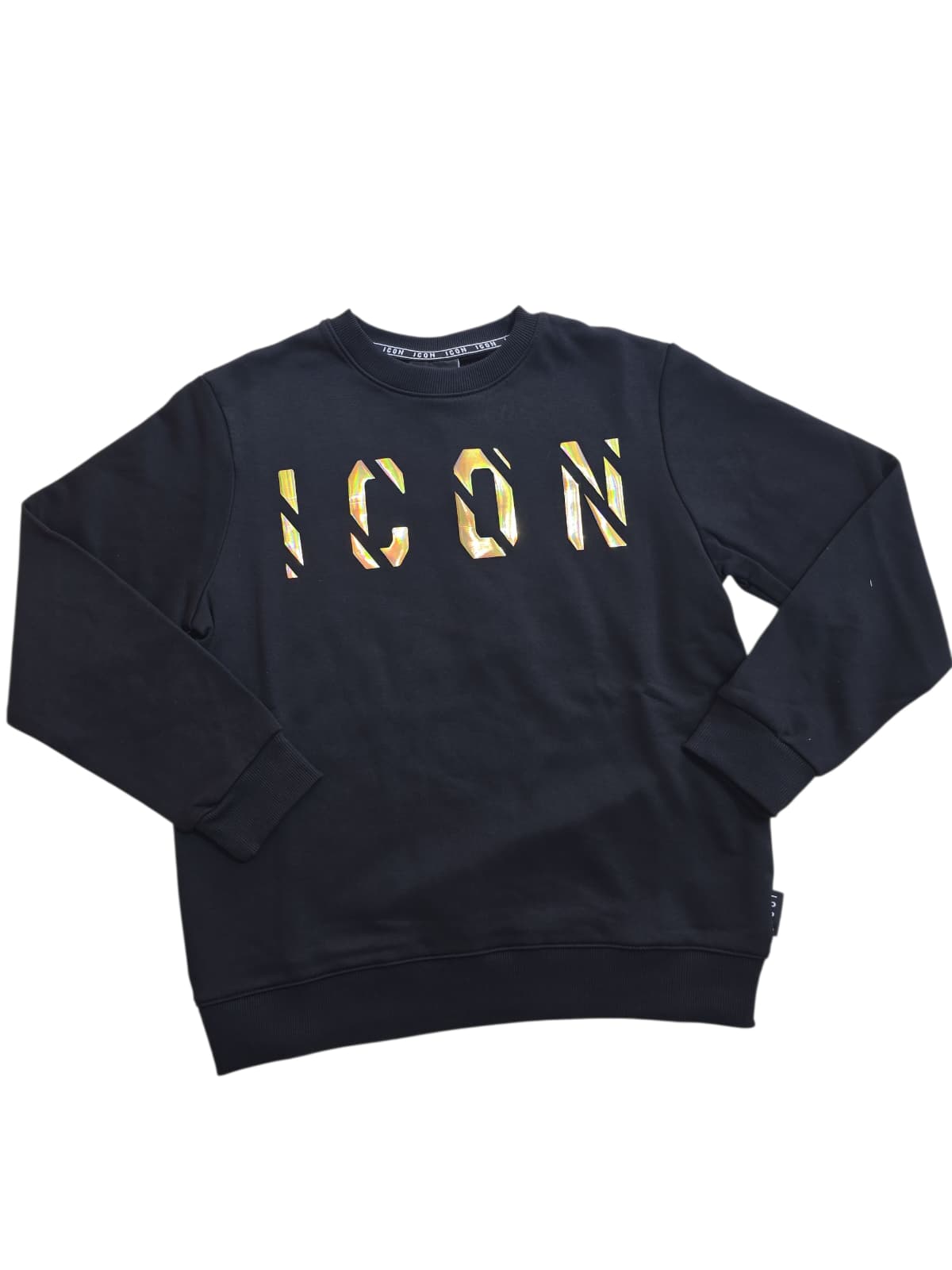 Felpa ICON in cotone garzato Applicazione Oro