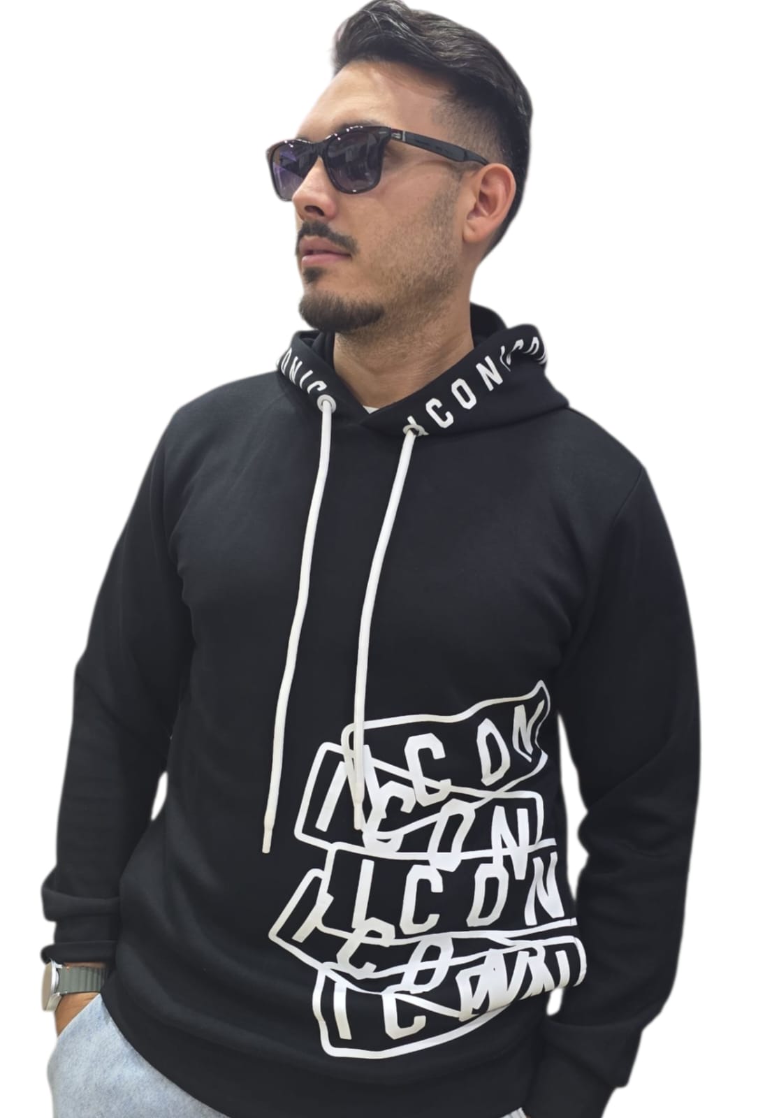 Felpa ICON logo targhe cappuccio icon