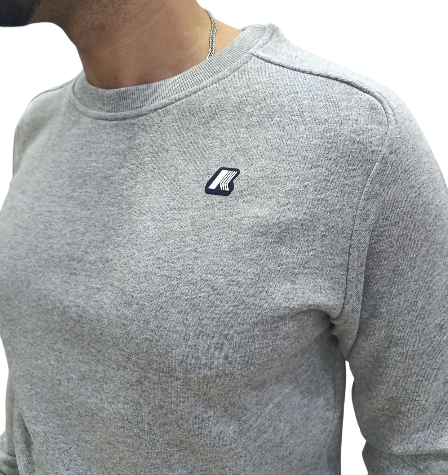 Felpa K-Way girocollo grigio chiaro
