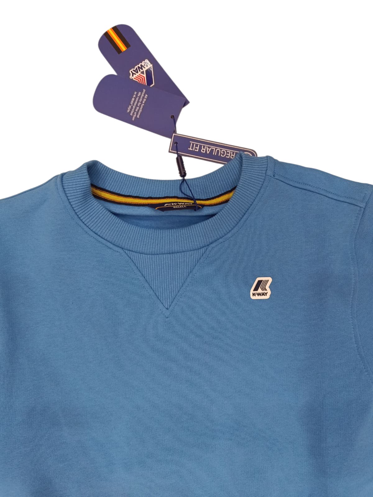 Felpa K-Way girocollo azzurra