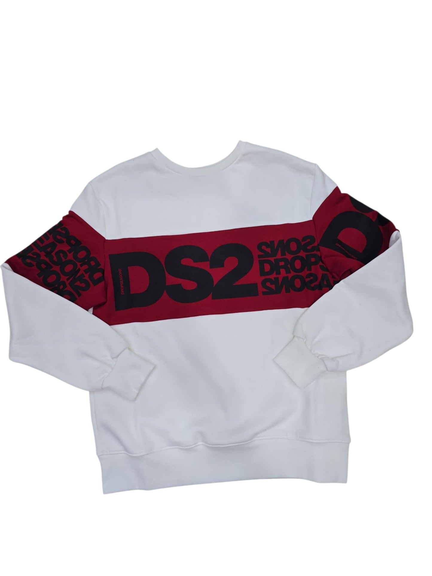 Felpa DROP SEASON2 Girocollo bianco rosso nero