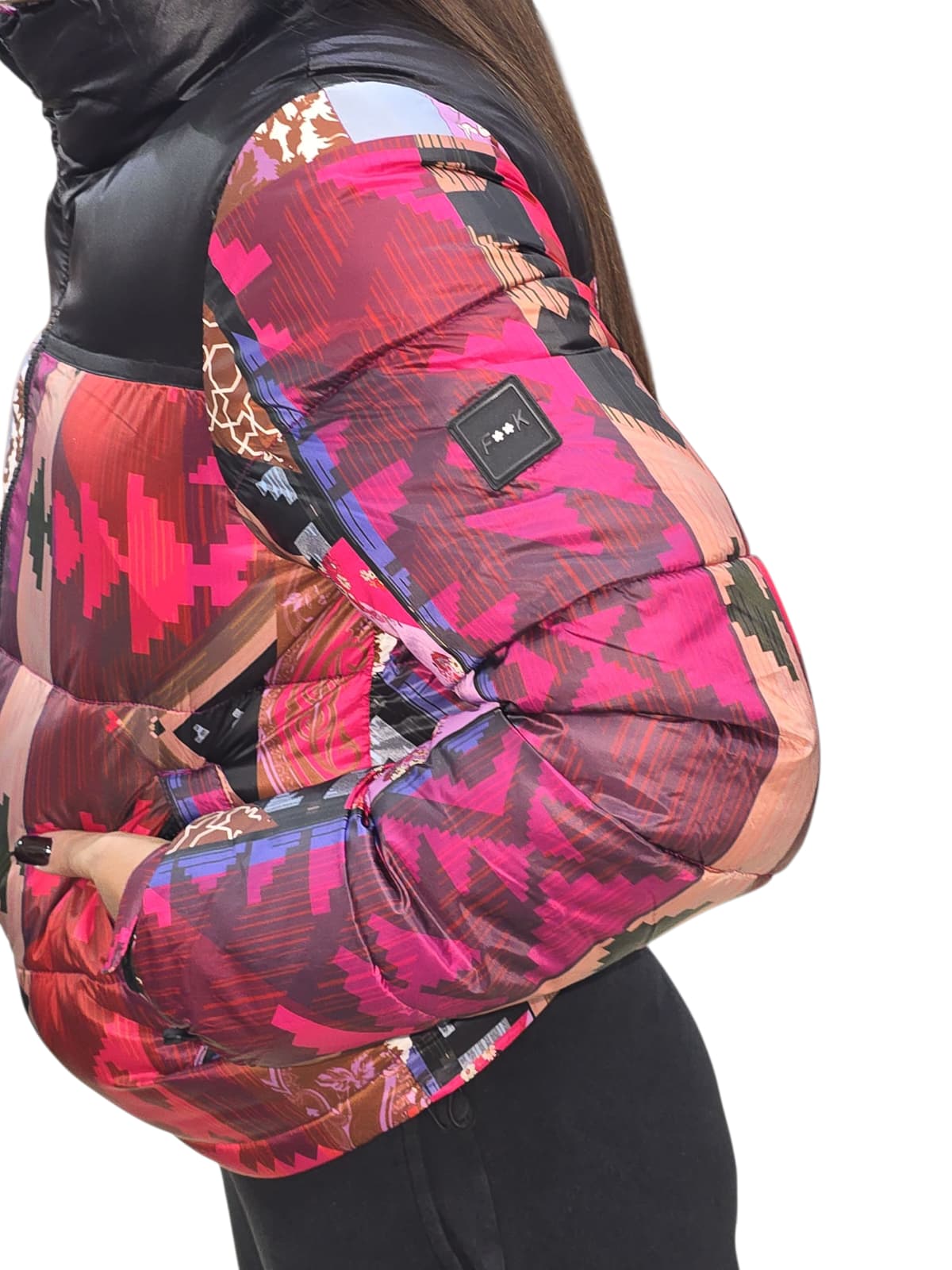 Bomber F**K mix rosso e nero Donna