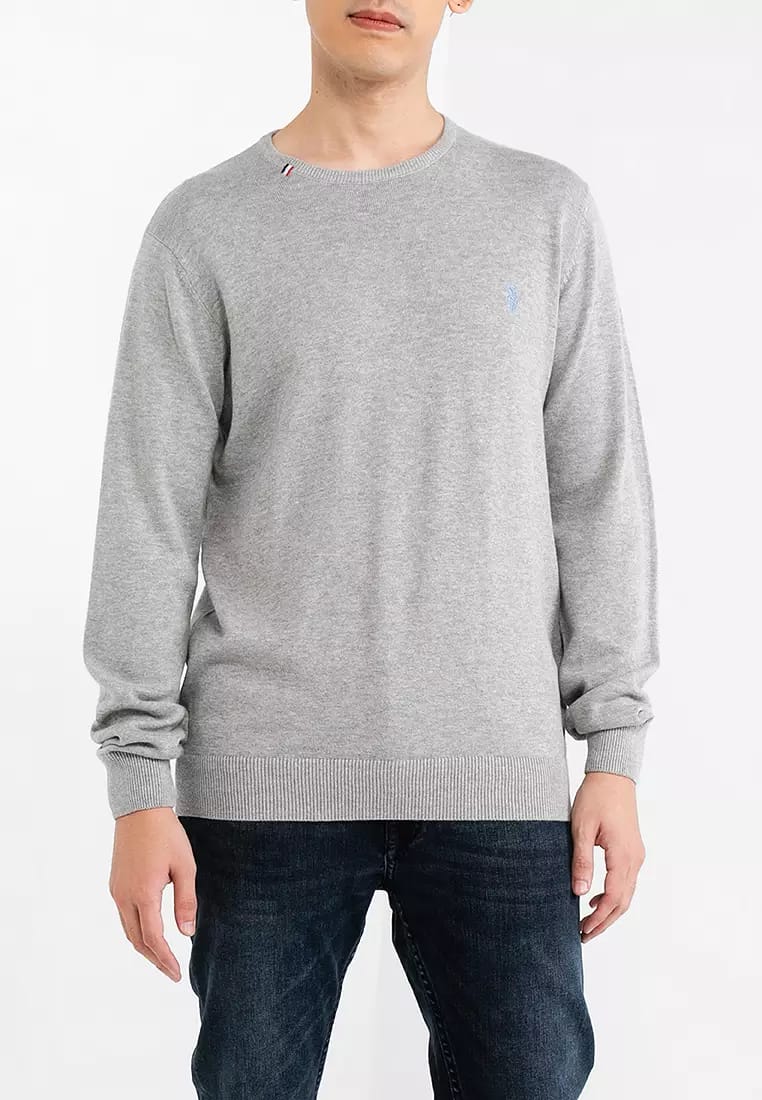 Maglione US POLO ASSN girocollo logo azzurro