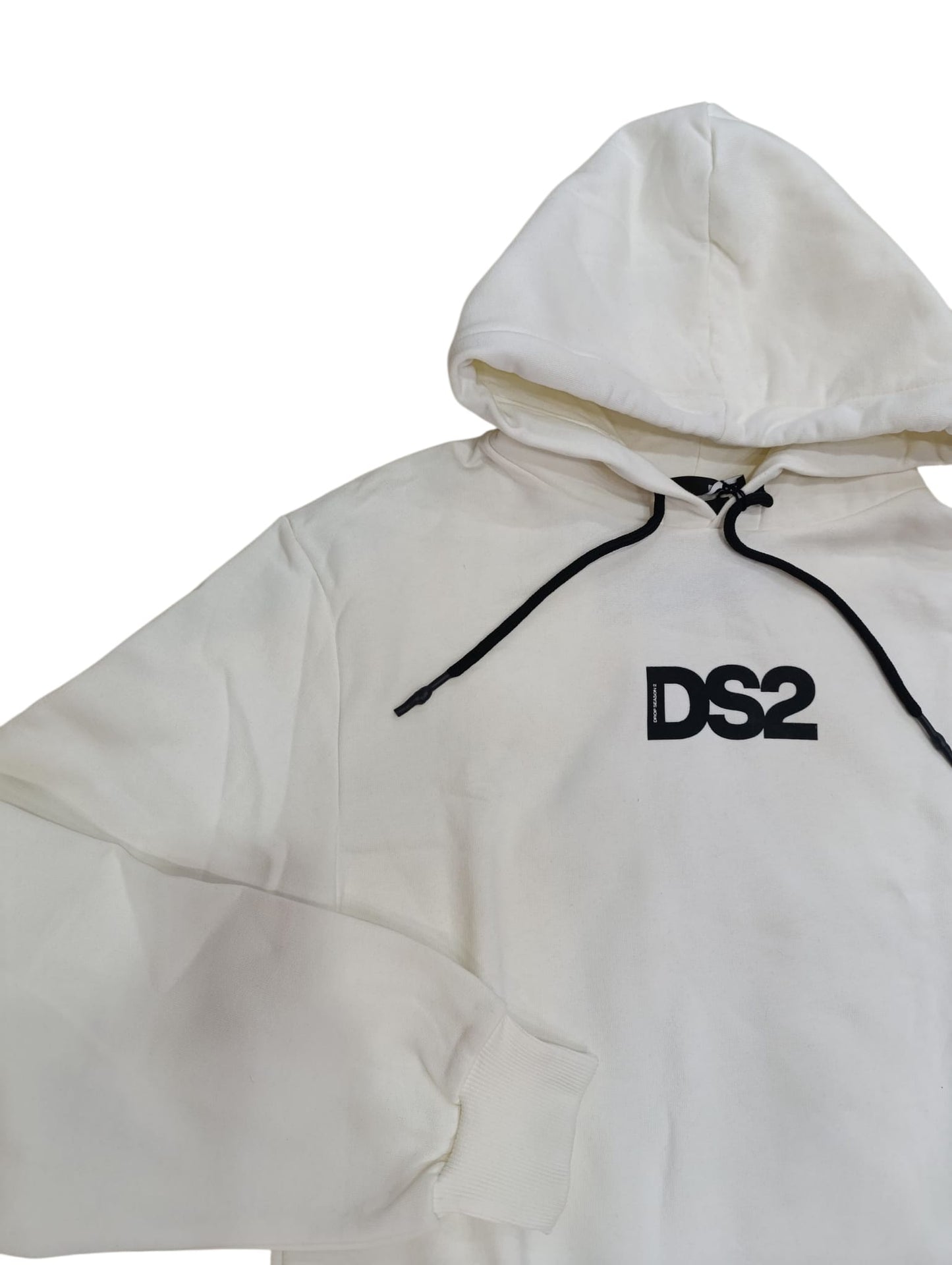 Felpa DROPSEASON2 con cappuccio logo nero centrale