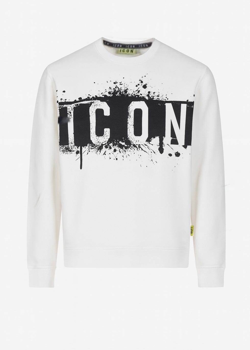 Felpa ICON girocollo logo colatura bianca