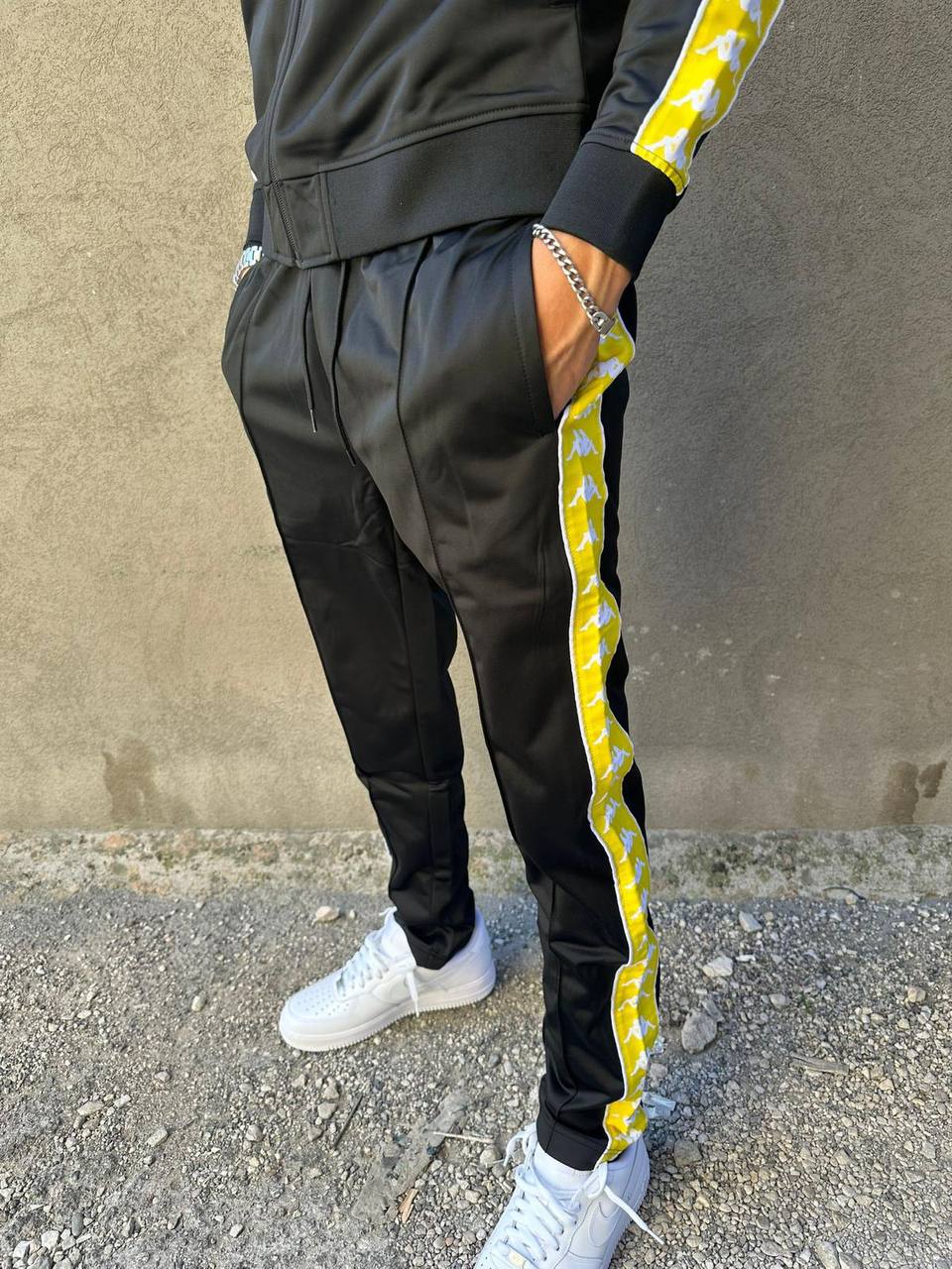 Tuta KAPPA in acetato Black-Yellou Incaberry-White