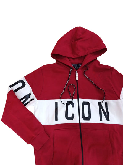 Felpa Icon garzata con zip in maxi Logo