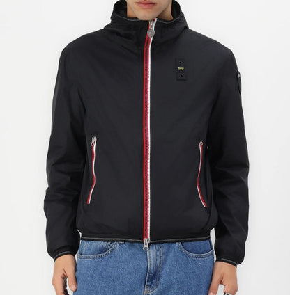 Giacca BLAUER  a vento con zip bicolore