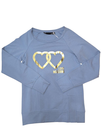 Felpa Moschino In cotone garzato in maxi logo oro