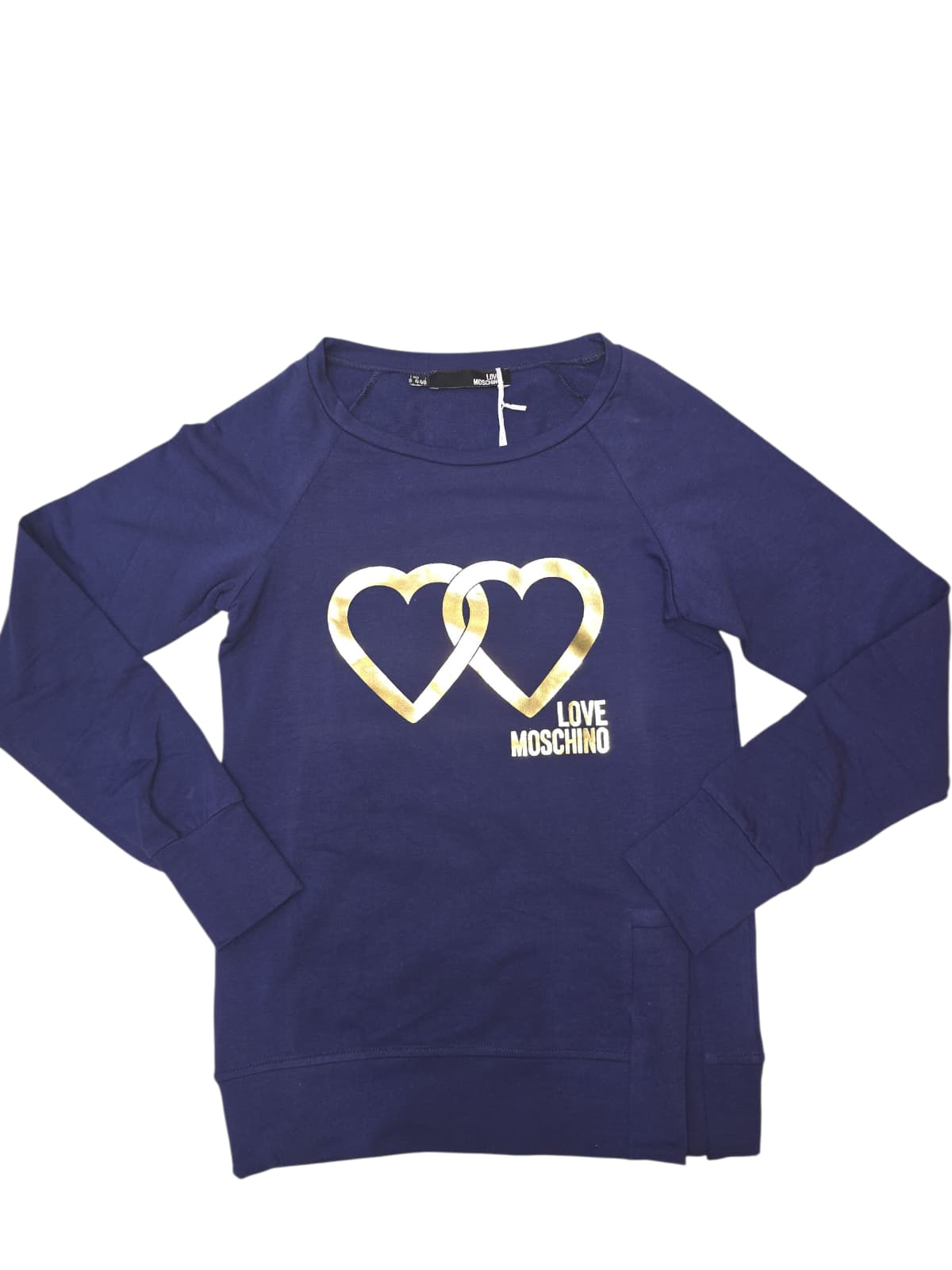 Felpa Moschino In cotone garzato in maxi logo oro