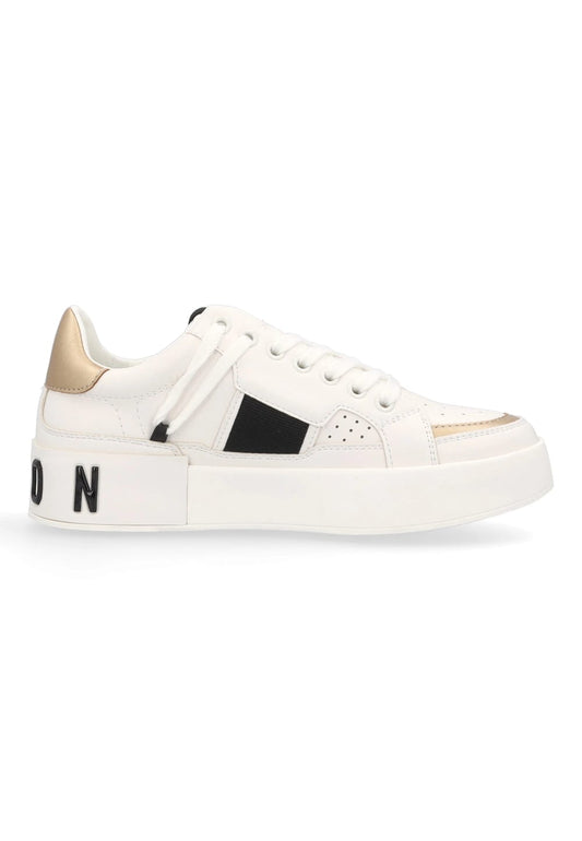 Sneakers ICON in ecopelle bianco e oro