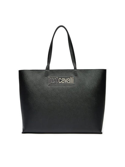 Borsa Just Cavalli Baghi nera con logo in acciaio