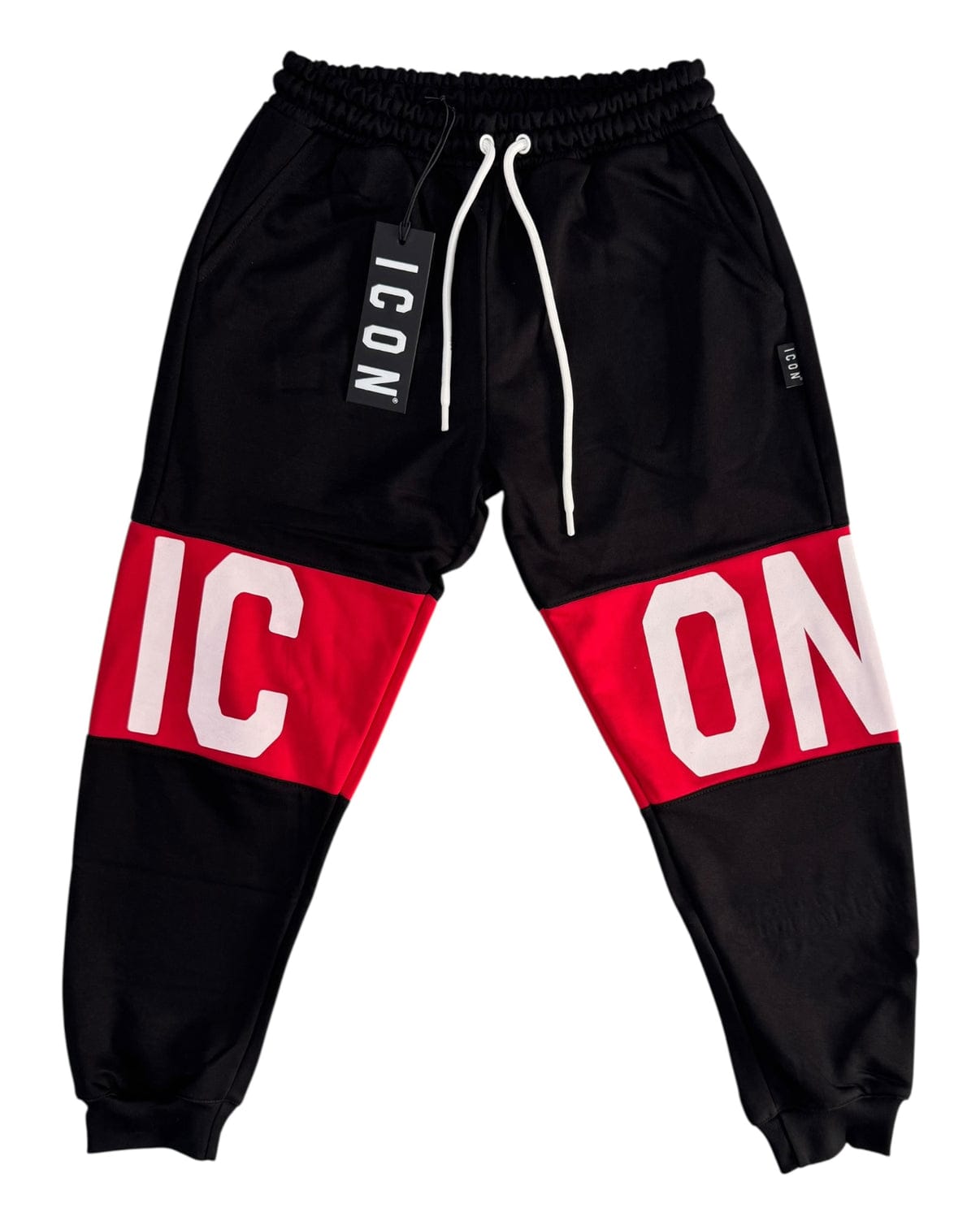 Tuta  ICON Maxi logo con cappuccio nero e rosso