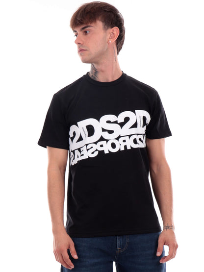 T-shirt Drop Season2 maxi logo bianco nero