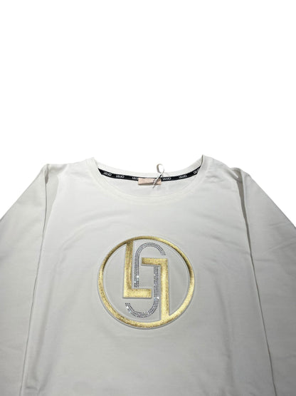 Felpa Liu JO in cotone con stras 2 colori