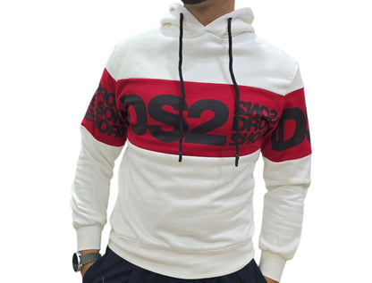 Felpa DROP SEASON2  Bianca rossa nera