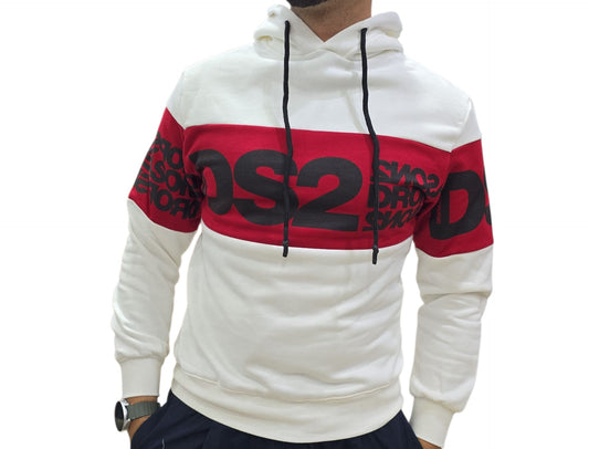 Felpa DROP SEASON2  Bianca rossa nera