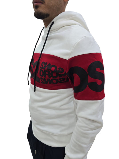 Felpa DROP SEASON2  Bianca rossa nera