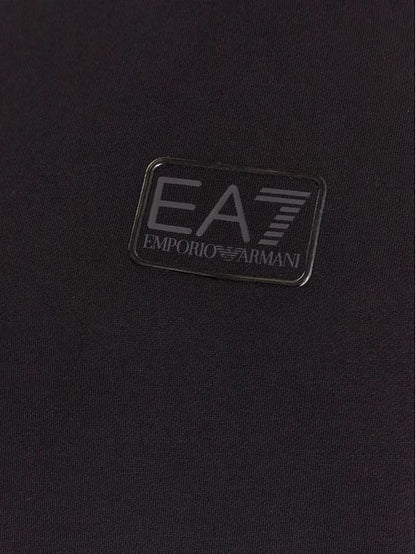 Felpa Emporio Armani girocollo nera logo centrale