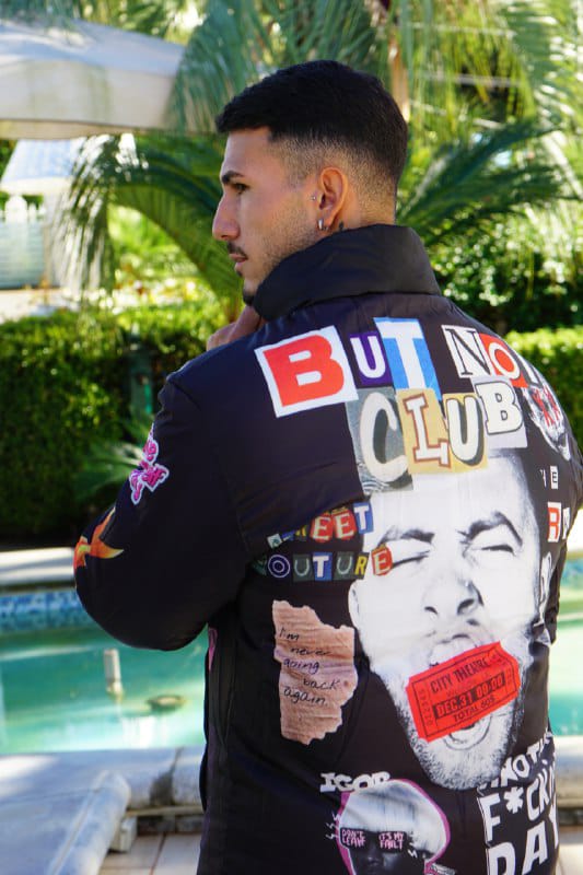 Bomber Butnot Doubleface  logo nero e viola