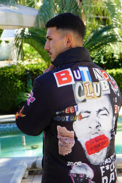 Bomber Butnot Doubleface  logo nero e viola