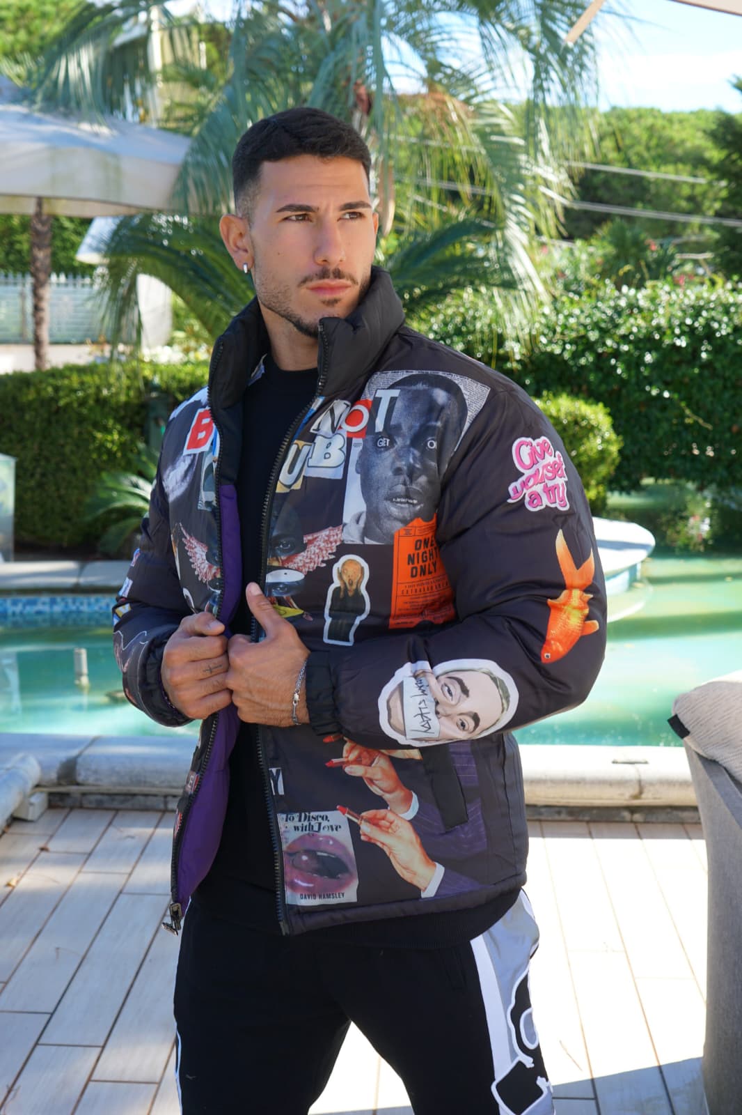 Bomber Butnot Doubleface  logo nero e viola