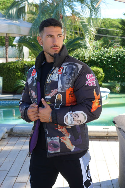 Bomber Butnot Doubleface  logo nero e viola