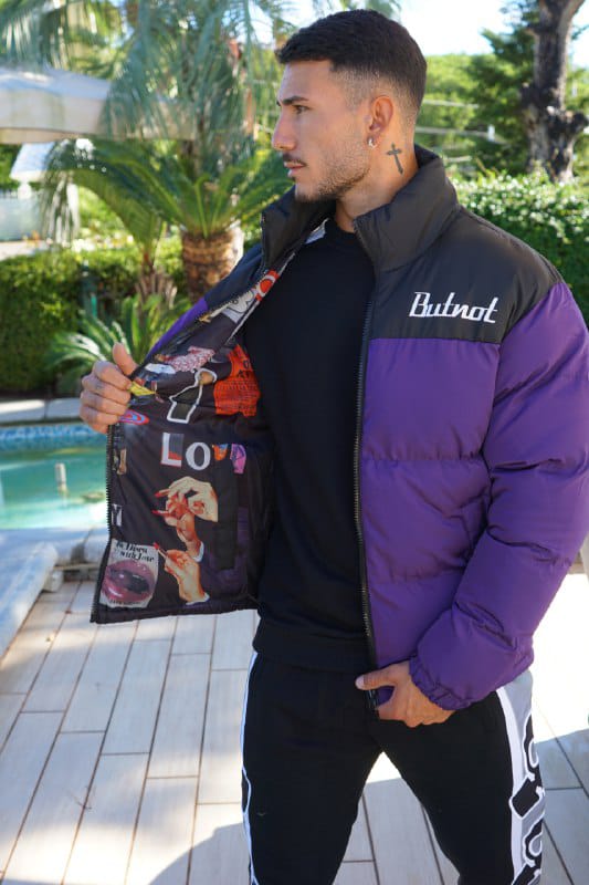 Bomber Butnot Doubleface  logo nero e viola