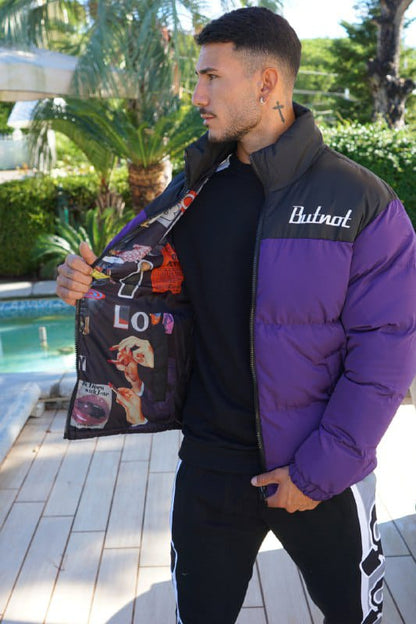 Bomber Butnot Doubleface  logo nero e viola