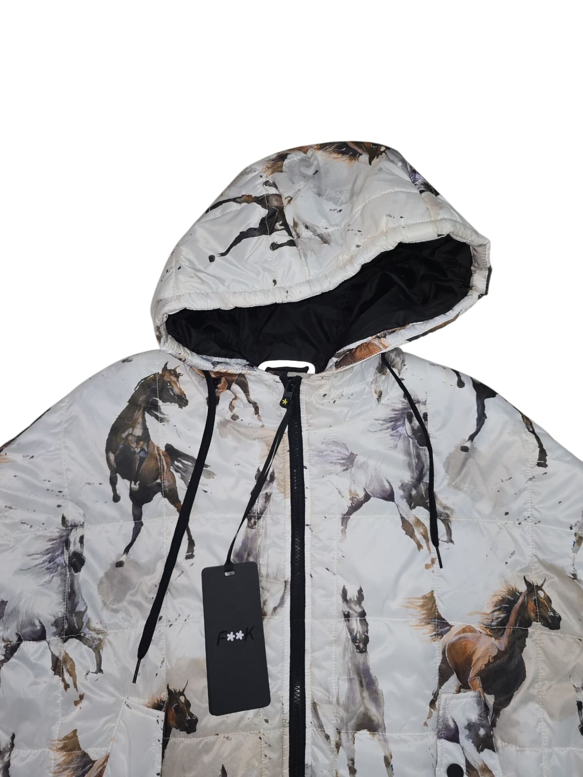 Piumini F**K modello  pipistrello  bianco fantasy