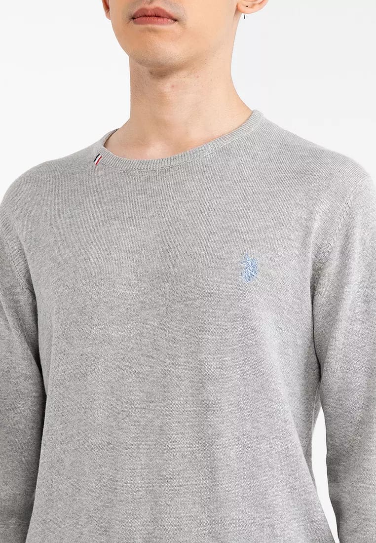 Maglione US POLO ASSN girocollo logo azzurro