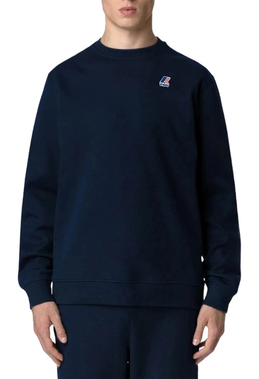 Felpa K-Way girocollo blu scuro