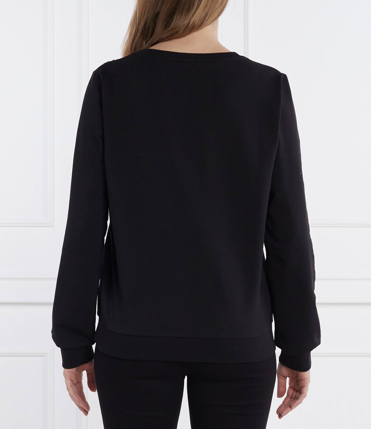 Felpa Liu Jo in cotone garzato con stras in spalla