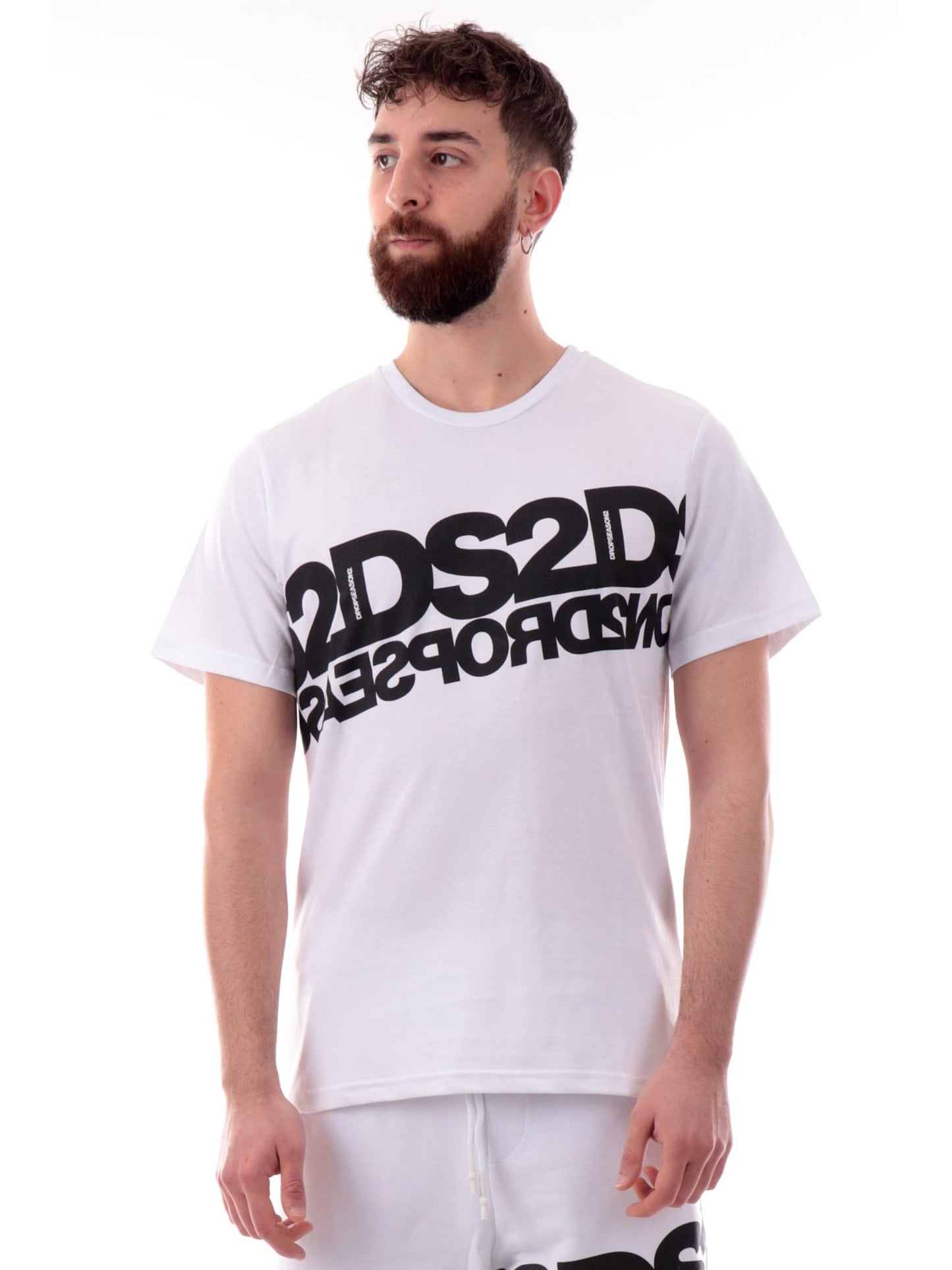 T-shirt Drop Season2 maxi logo bianco nero