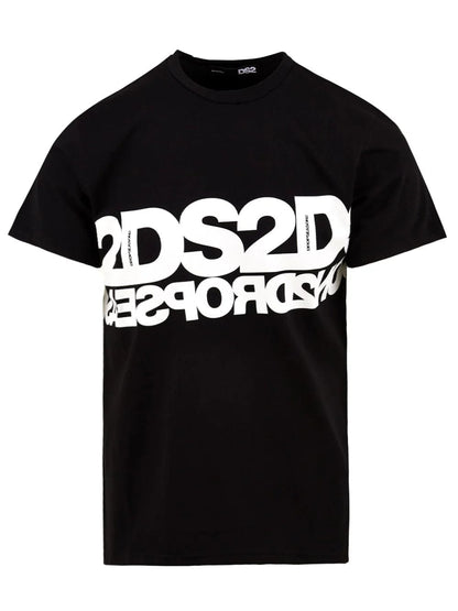 T-shirt Drop Season2 maxi logo bianco nero