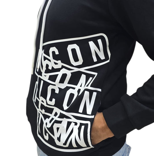 Felpa ICON logo targhe cappuccio icon