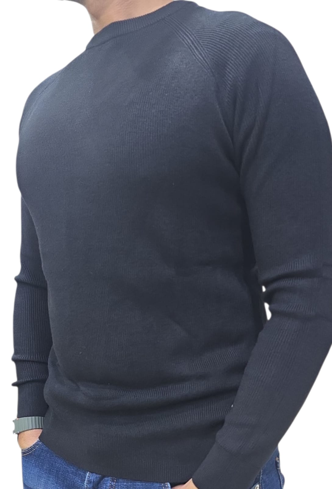 Maglioncino OVER/D  Paricollom raglan costa blu