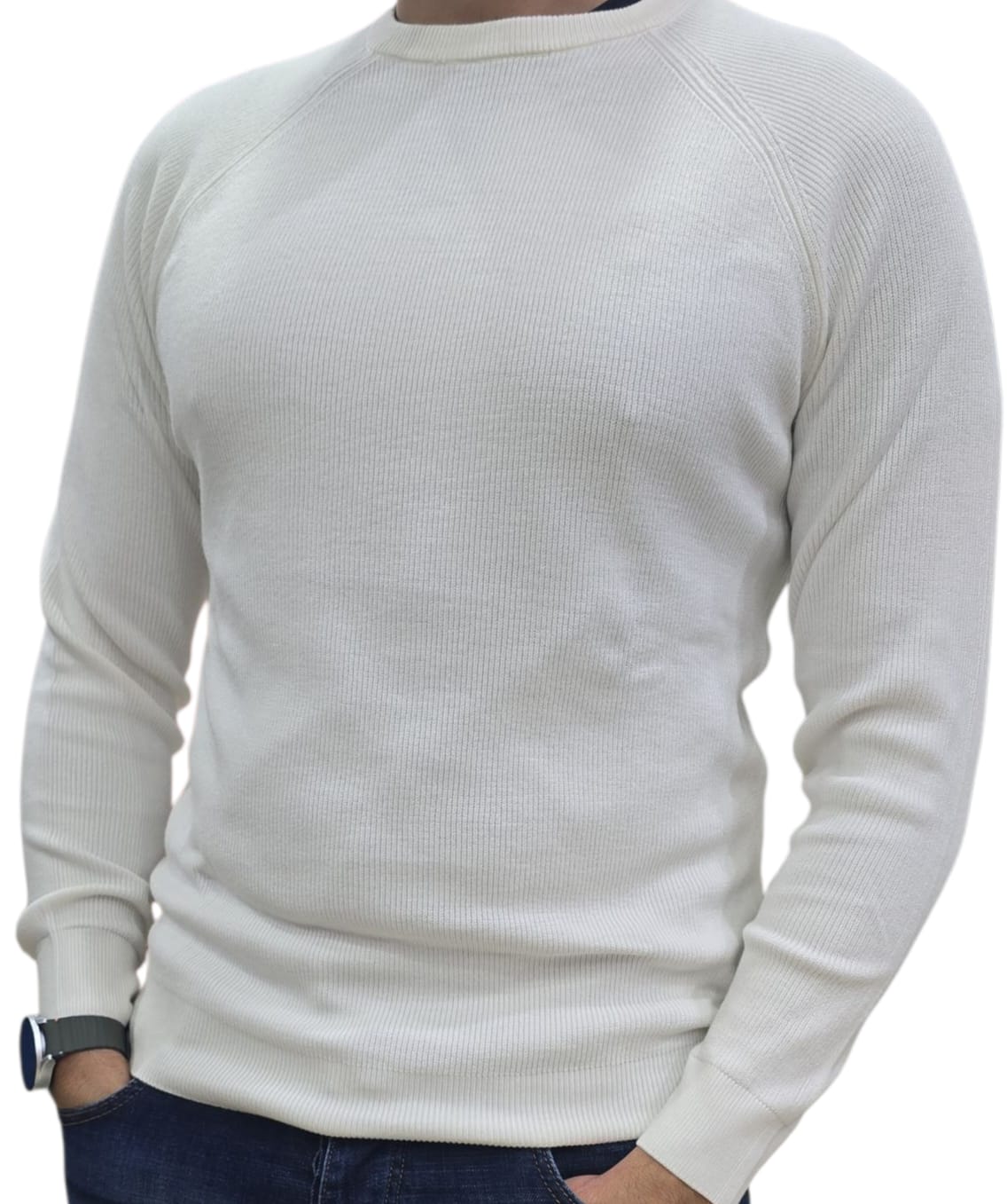 Maglioncino OVER/D  Paricollom raglan costa blu