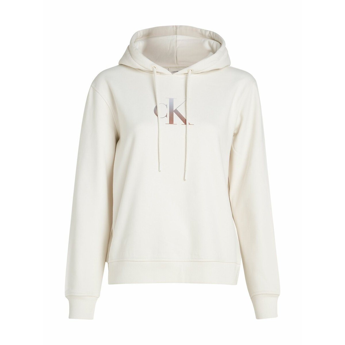 Felpa Calvin Klein in cotone garzato logo centrale