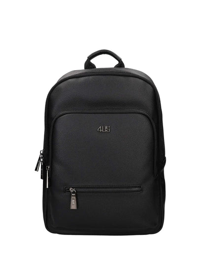 Backpack Zaino 4US Lucas nero in ecopelle