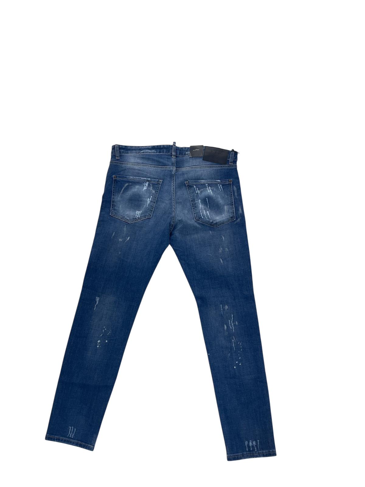 Jeans V.T.L  Uomo Strappato Blu Chiaro