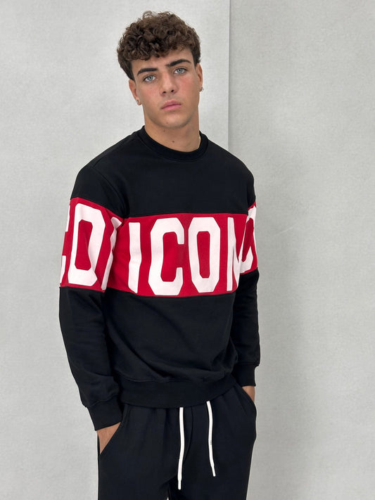 Felpa ICON Girocollo Stipe Max logo faschia rossa