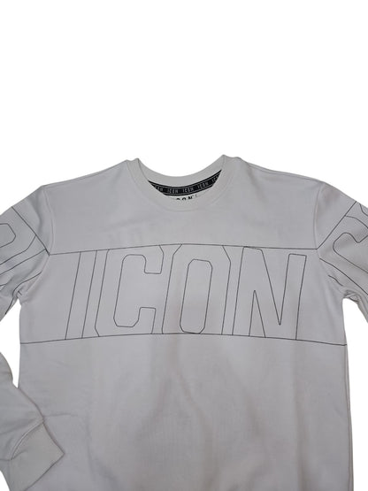 Felpa ICON Girocollo  c/logo outline cotone garzat