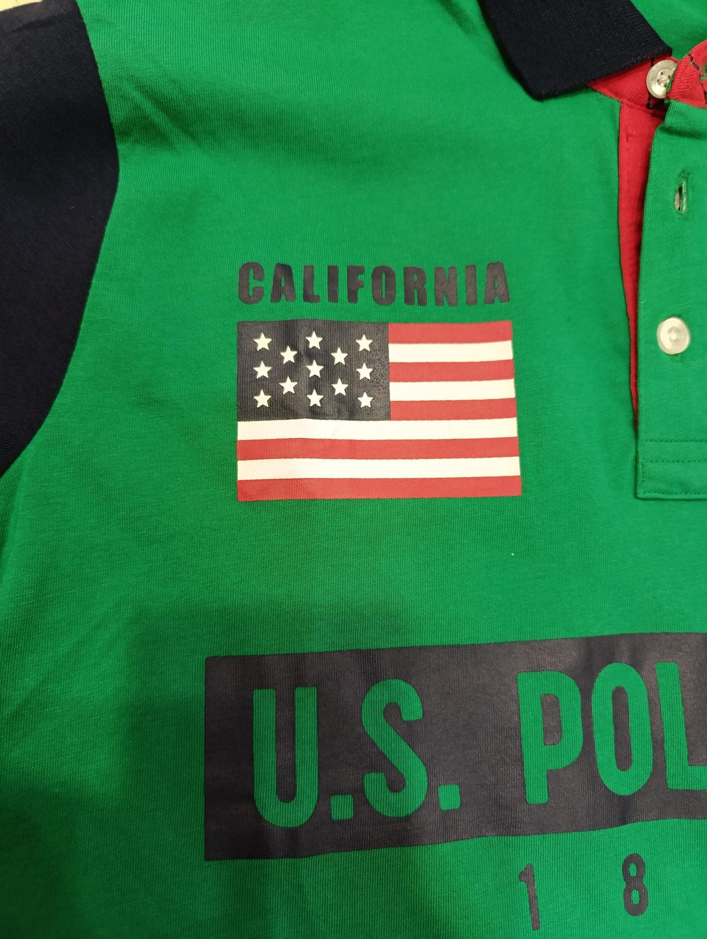 POLO U.S POLO ASSN  Maxi logo e bandiera  2 colori