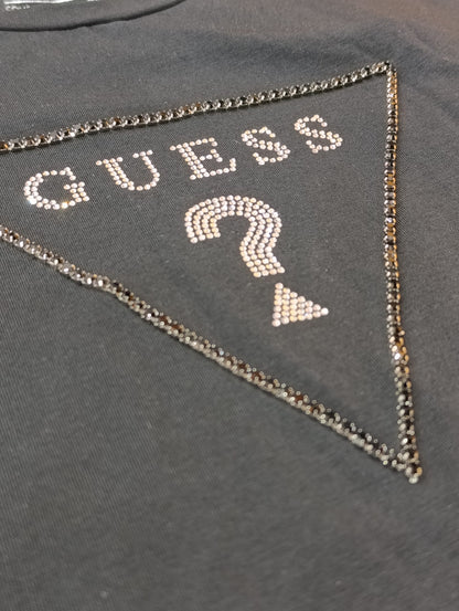 T-shirt donna GUESS con triangolo strassato