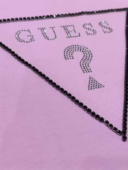 T-shirt donna GUESS con triangolo strassato