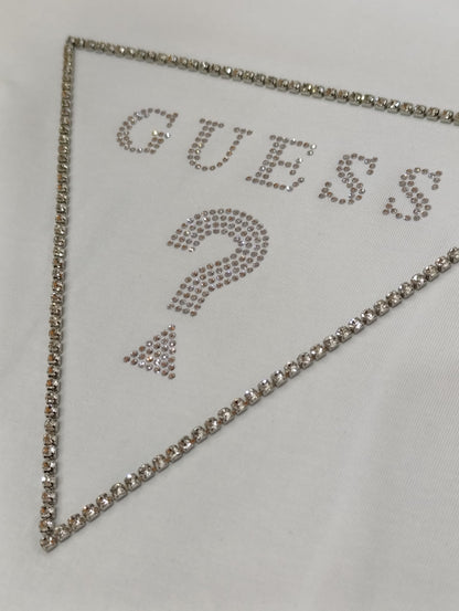 T-shirt donna GUESS con triangolo strassato