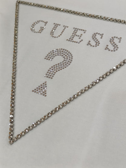 T-shirt donna GUESS con triangolo strassato