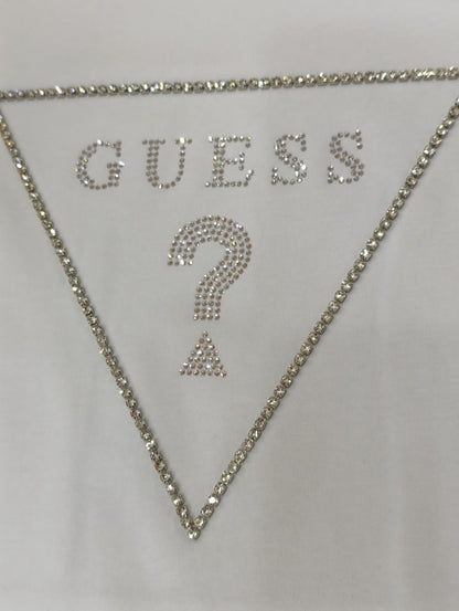 T-shirt donna GUESS con triangolo strassato